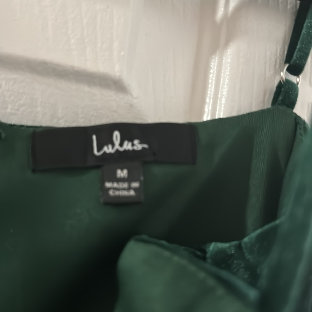 Lulus Green Velvet Dress - Picture 2 of 2